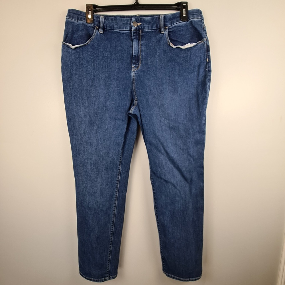 Chicos Jeans Womens 3R XL 16 Perfect Stretch Mid Rise‎ Girlfriend Slim Leg Ankle